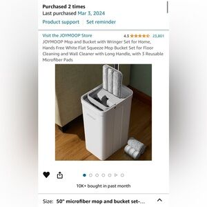 JOYMOOP Mop and Bucket with Wringer Set